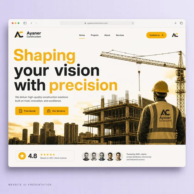 Ayaner Construction — web sitesi tasarımı