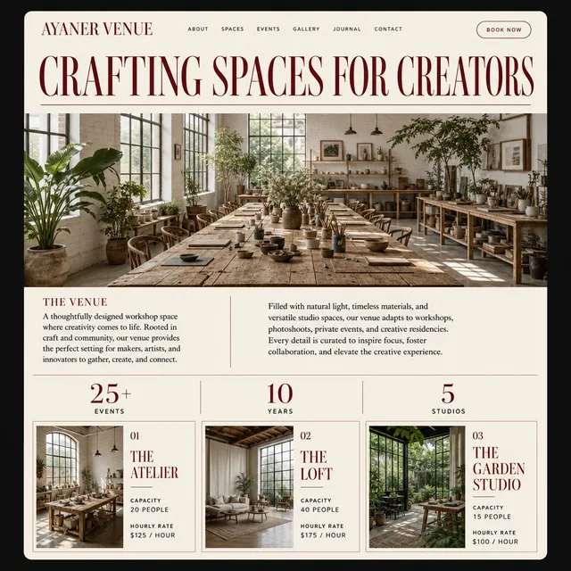 Ayaner Venue Editorial — web sitesi tasarımı