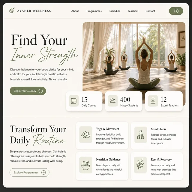 Ayaner Wellness Natural — web sitesi tasarımı